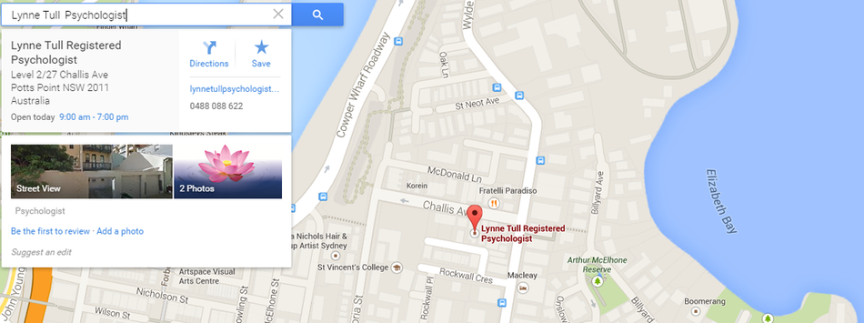 Google Business Profile displayed in Google Maps showing business location, directions, reviews and contact information for local customers.